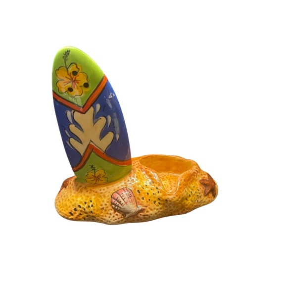 Clay Art Surf Board Salt and Pepper Shakers - Hang Ten Beach Waves Sun and Sand - Picture 5 of 8